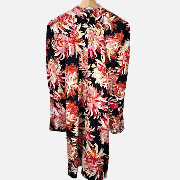 Who What Wear Floral Puff Sleeve Mini Dress 70s Retro Romantic Chic Bold Print M - Picture 5 of 16